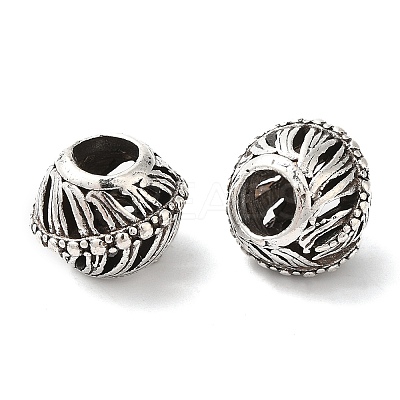 Rack Plating Alloy European Beads PALLOY-S189-01AS-1