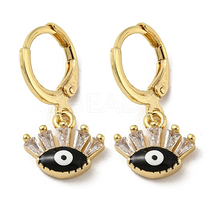 Real 18K Gold Plated Brass Dangle Leverback Earrings EJEW-A033-11G-04-1