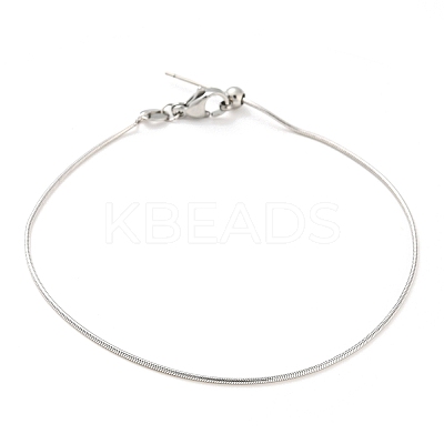 Non-Tarnish 304 Stainless Steel Add a Bead Adjustable Snake Chains Bracelets for Women BJEW-M307-01E-P-1