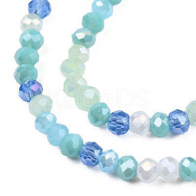 Electroplate Glass Beads Strands X-EGLA-S192-001A-B08-1
