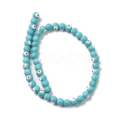 Synthetic Turquoise Enamel Beads Strands G-P507-17A-1