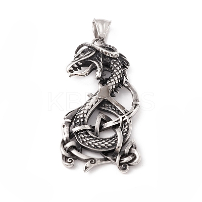 Tibetan Style 304 Stainless Steel Pendants X-STAS-P305-05AS-1