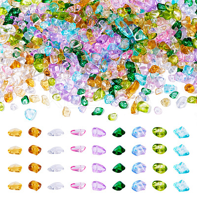 135G 9 Colors Spray Painted Transparent Glass Beads GLAA-TA0002-71-1