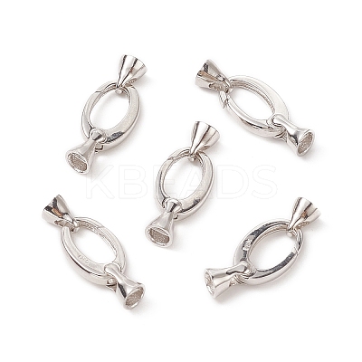 Anti-Tarnish Rhodium Plated 925 Sterling Silver Key Clasps STER-F037-140P-1
