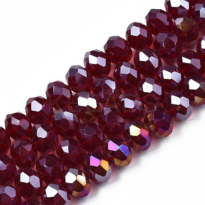 Electroplate Glass Beads Strands EGLA-A034-T10mm-B29-1
