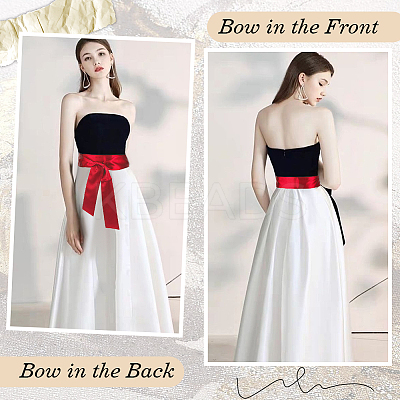 Satin Cloth Ribbon Wrap Around Chain Belt AJEW-WH0314-198C-1