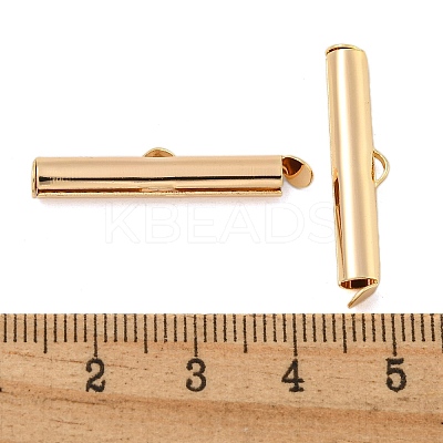 Brass Slide On End Clasp Tubes KK-N254-119G-04-1