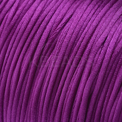 Round Nylon Satin Rattail Cord NWIR-WH0009-15A-17-1