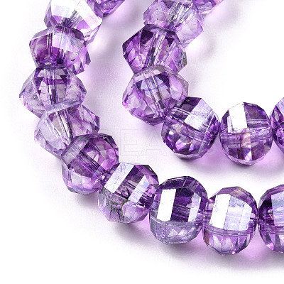 Transparent Electroplate Glass Beads Strands X-EGLA-N006-078D-1