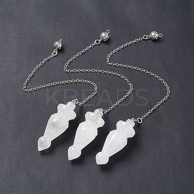 Natural Quartz Crystal Pointed Dowsing Pendulums AJEW-B020-03P-08-1