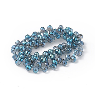 Transparent Electroplate Glass Beads Strands EGLA-F152A-FR02-1