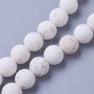 Natural Magnesite Beads Strands G-F592-03-6mm-1