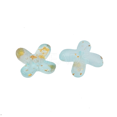 Metal Enlaced Acrylic Bead Caps OACR-G044-01J-1