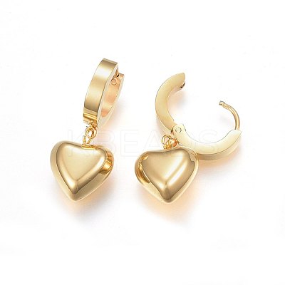 304 Stainless Steel Dangle Hoop Earrings EJEW-H367-24G-1