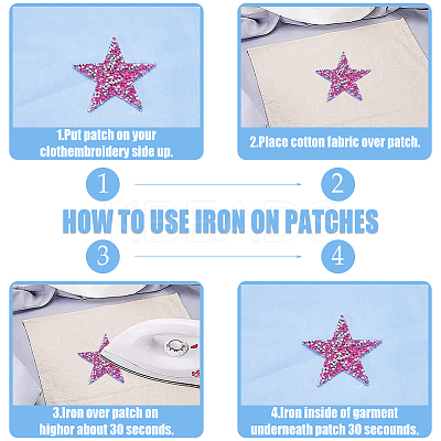 10Pcs 5 Colors Star Hotfix Rhinestone DIY-GF0009-02-1