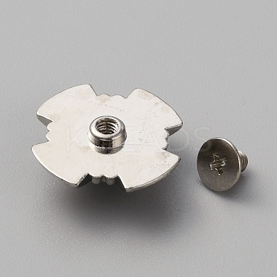 Zinc Alloy & Resin Coin Screw Rivets FIND-WH0110-630P-03-1