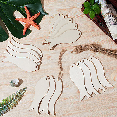 Animal Theme Unfinished Blank Wooden Pendants Set for Painting Arts WOOD-WH0124-26C-1