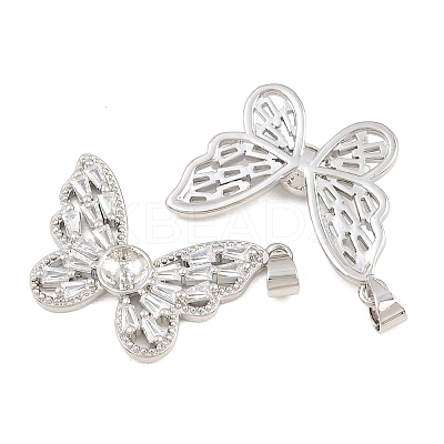 Brass Micro Pave Cubic Zirconia Peg Bails CU-CBA908F-03P-1