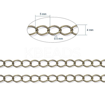 Brass Twisted Chains X-CHC-Q001-5x4mm-AB-1