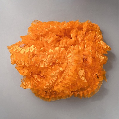 2-Layer Polyester Pleated Lace Trim Ribbon DIY-WH0308-454A-1