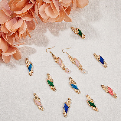 30Pcs 5 Colors Religion Zinc Alloy Enamel Connector Charms ENAM-FH0001-76-1