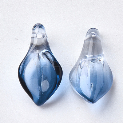 Two Tone Transparent Spray Painted Glass Pendants GLAA-S054-007D-01-1