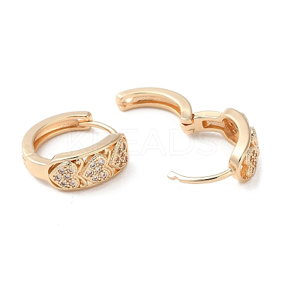 Rack Plating Brass Micro Pave Cubic Zirconia Hoop Earrings LS-EJEW-P238-15KCG-1