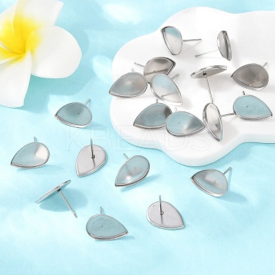 Tarnish Resistant Earring Cabochon Settings 304 Stainless Steel Ear Studs Blank Settings LS-STAS-Q170-13-1
