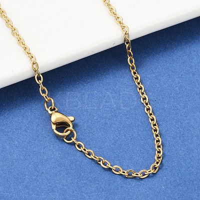 Ion Plating(IP) 304 Stainless Steel Cable Chain Necklaces NJEW-K090-01G-1