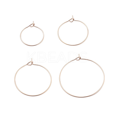 24Pcs 4 Size 316L Surgical Stainless Steel Hoop Earring Findings STAS-ZZ0001-03RG-1