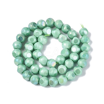 Ombre Effect Dyed Electroplate Opaque Glass Beads Strands EGLA-Q130-01A-09-1
