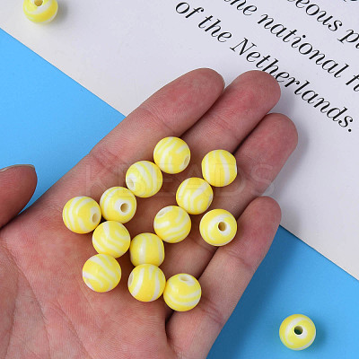 Opaque Striped Acrylic Beads MACR-S373-27A-06-1