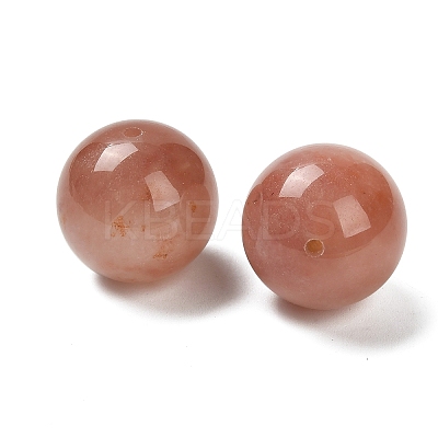 Natural Xinjiang Golden Silk Jade Sphere Beads G-G290-01B-1