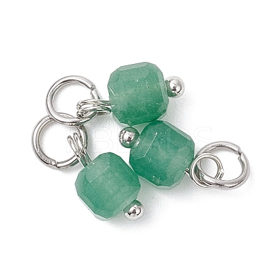 100Pcs 10 Styles Natural Stone Faceted Cube Charms PALLOY-JF04520-01-1