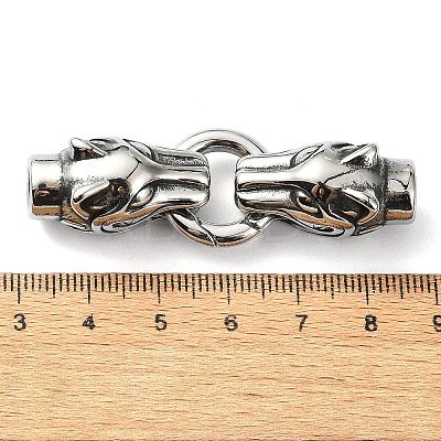 Tibetan Style 304 Stainless Steel Spring Gate Rings FIND-Z046-04AS-04-1
