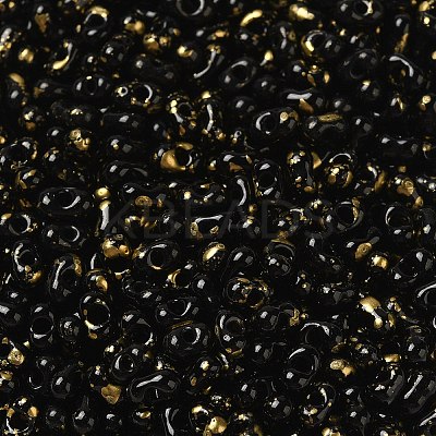 Spray Painted Glass Seed Beads SEED-F005-08A-03-1