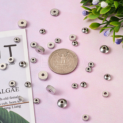 180Pcs 201 & 303 & 304 Stainless Steel Spacer Beads STAS-MP0001-07-1