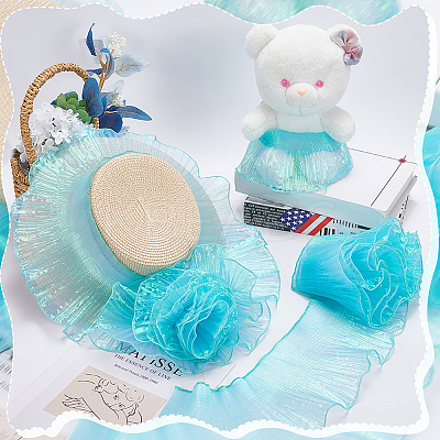 Gradient Color Organza Pleated Lace Ribbon DIY-GA0005-88A-1