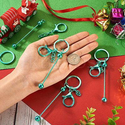 5Pcs Alloy and Brass Bar Beadable Keychain for Jewelry Making DIY Crafts DIY-SW0001-16A-1