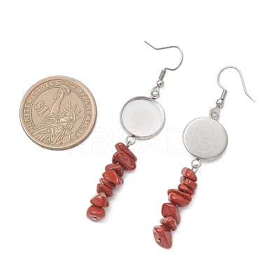304 Stainless Steel Gemstone Chip Beads Earring Hooks EJEW-JE06898-1