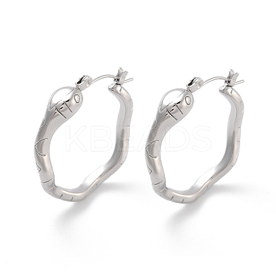Non-Tarnish 304 Stainless Steel Hoop Earrings EJEW-K281-03P-1