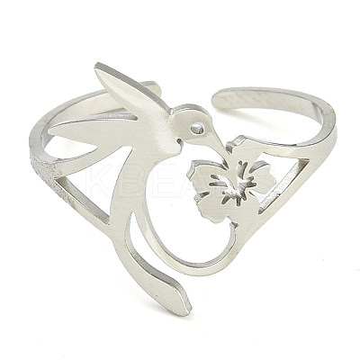 304 Stainless Steel Open Rings LS-RJEW-S237-01P-1