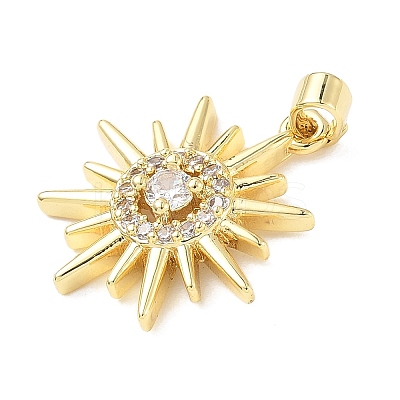 Brass Micro Pave Cubic Zirconia Pendants KK-D357-29G-1