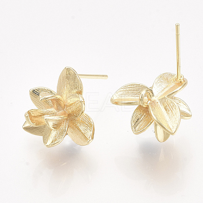 Brass Stud Earring Findings KK-T038-584G-NF-1