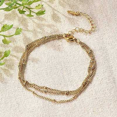 304 Stainless Steel Multi-strand Bracelets BJEW-Q051-02G-B-1