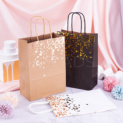 12Pcs 3 Colors Gold Stamping Paper Gift Bags CARB-TA0001-02-1