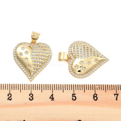Brass Pave Clear Cubic Zirconia Pendants KK-U009-05G-G-1