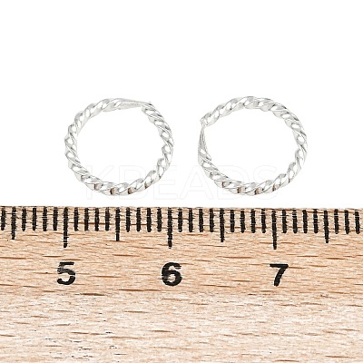 Brass Twist Ring Hoop Earrings EJEW-F378-01S-1