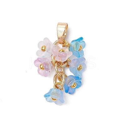 8Pcs Flower Acrylic Charms PALLOY-JF03591-1
