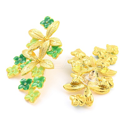 Saint Patrick's Day Theme Zinc Alloy Dangle Stud Earrings LS-EJEW-Z030-02C-1